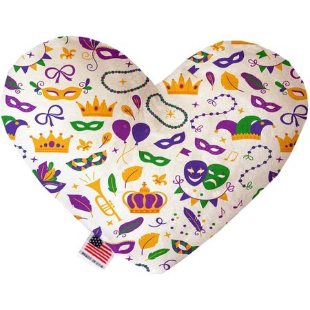 MIRAGE PET PRODUCTS Mardi Gras Masks Canvas Heart Dog Toy 8 in. 1110-CTYHT8